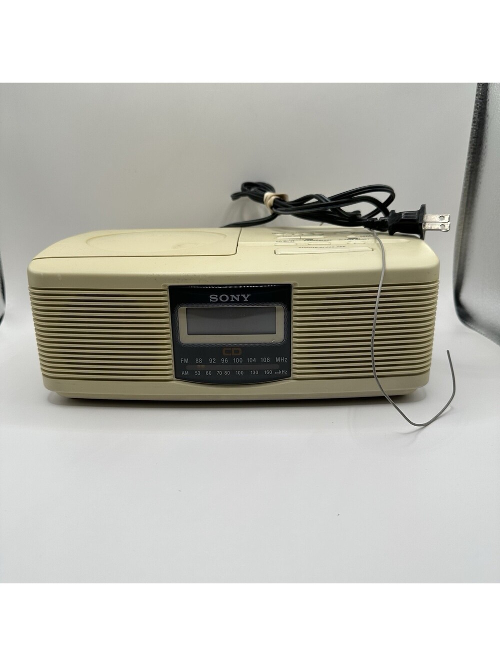 Sony DVD Alarm Clock Radio CD Player Tested Works Cream